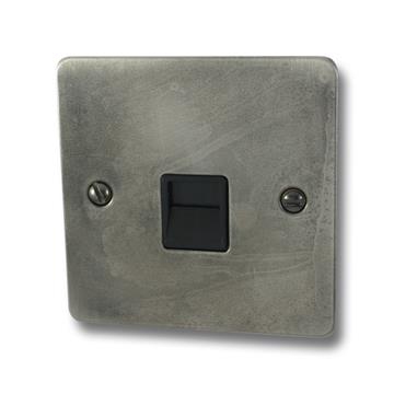 Flat Slate Effect Slave Telephone Socket (Black Insert)